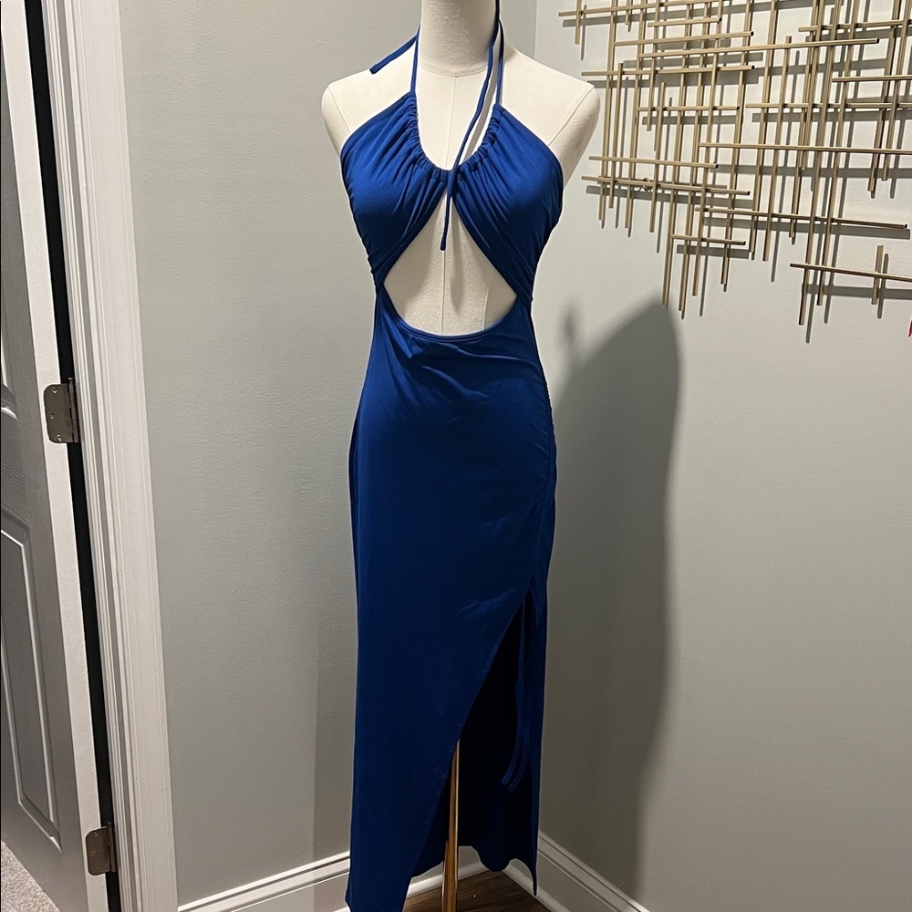 Chic Royal Blue Backless Dress NWOT